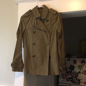 Utilitarian style military green jacket